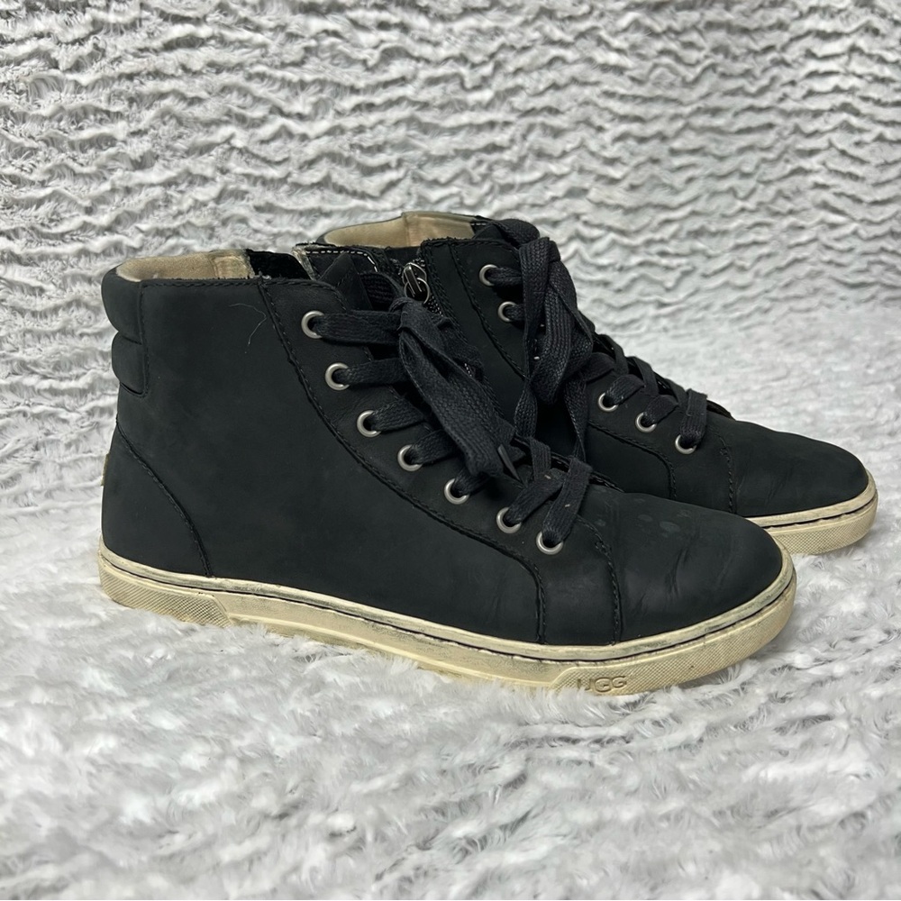 UGG Gracie high top black leather sneakers